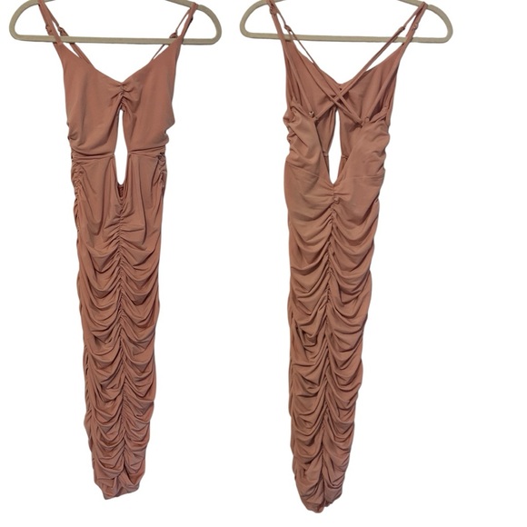 NWT Michael Costello x REVOLVE Kara Midi Dress in Light Mauve - Picture 5 of 10